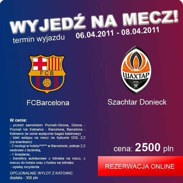Wyjedź na mecz FC Barcelona - Szachtar Donieck!