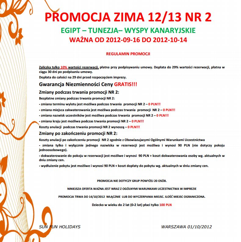 SUN-FUN: promocja zima 2012/13 nr 2