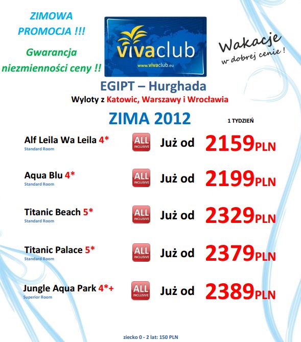 VIVA CLUB: EGIPT Hurghada - Zima 2012/13 już w sprzedaży!
